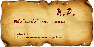 Mészáros Panna névjegykártya
