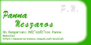 panna meszaros business card